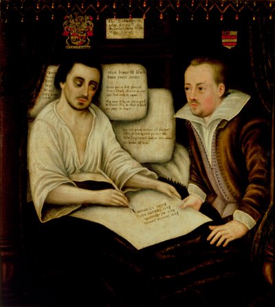 Thomas Braithwaite of Ambleside (d.1607) Making His Will by English School